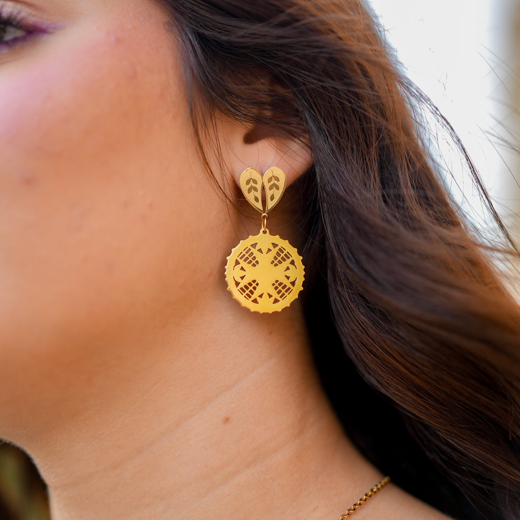 Maltese Cross Lace Earrings
