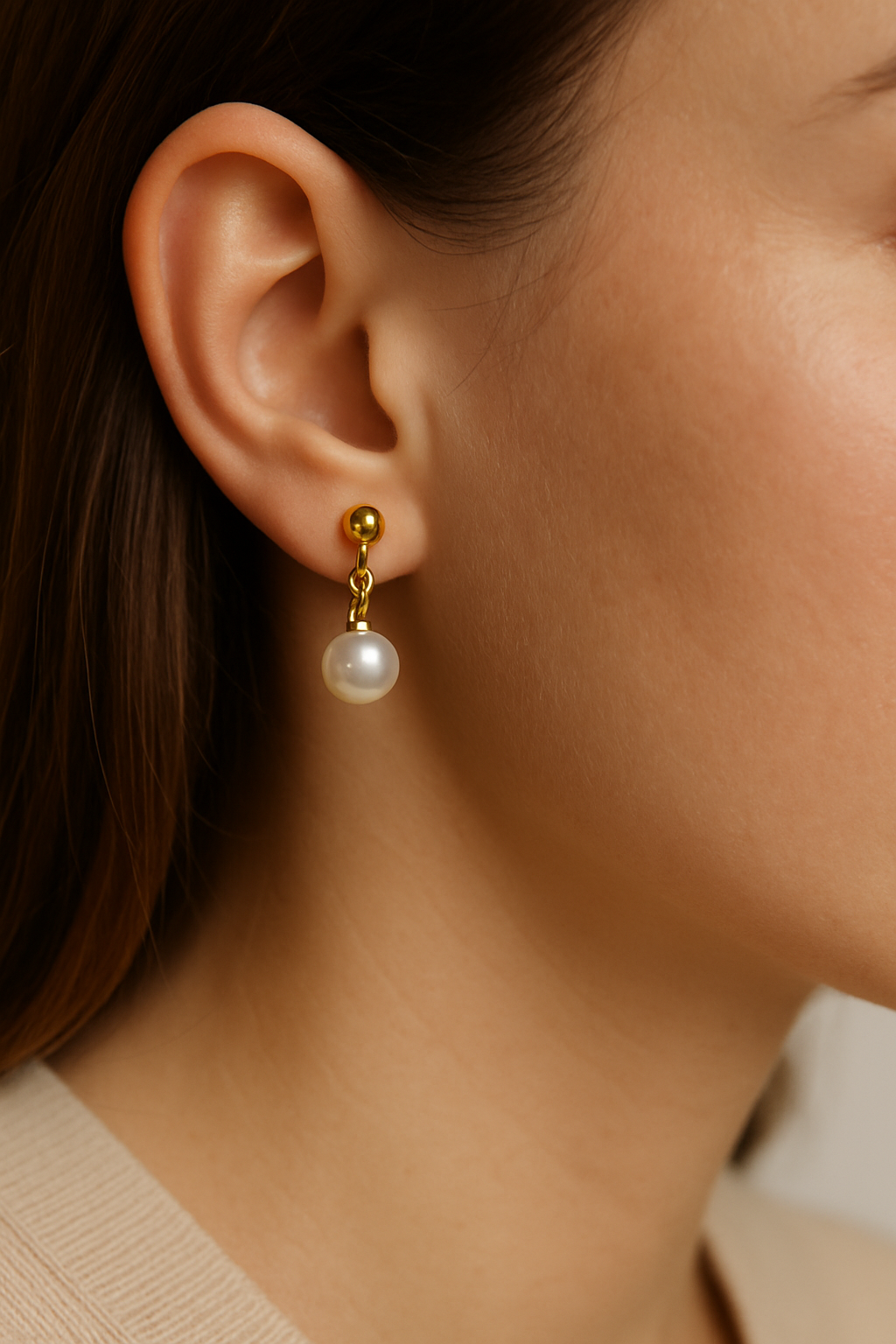 Pearl Studs Drop Earrings
