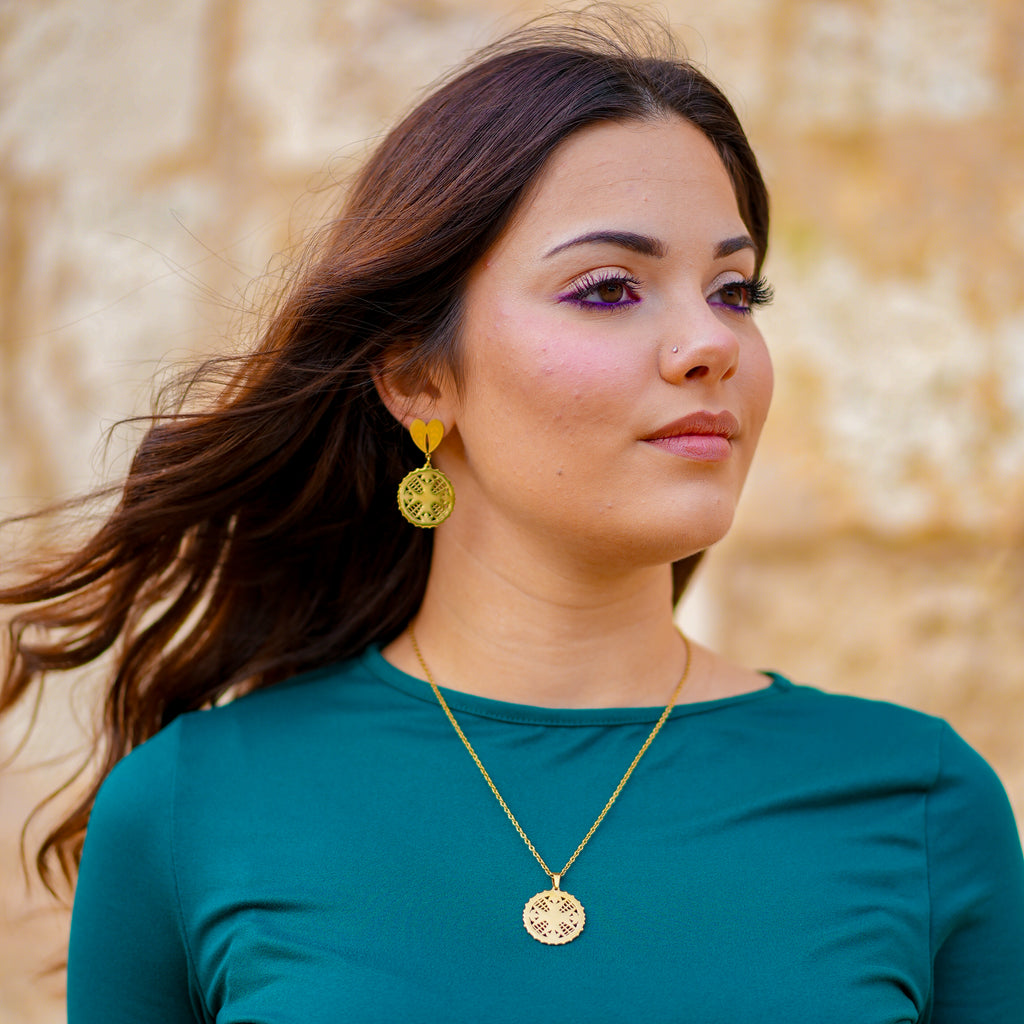 Maltese Cross Lace Earrings