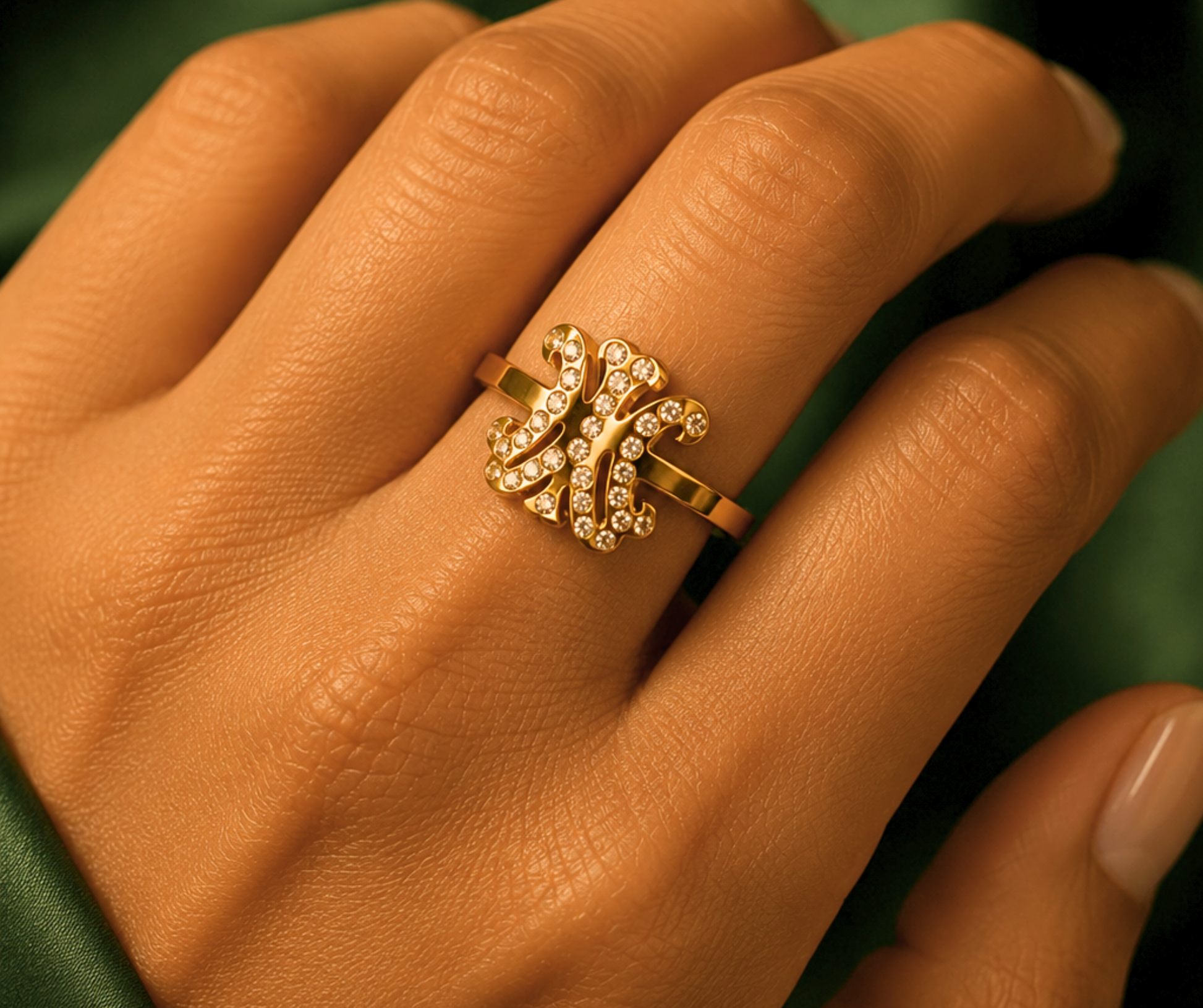 Nome Di Maria Crystal Stones Ring