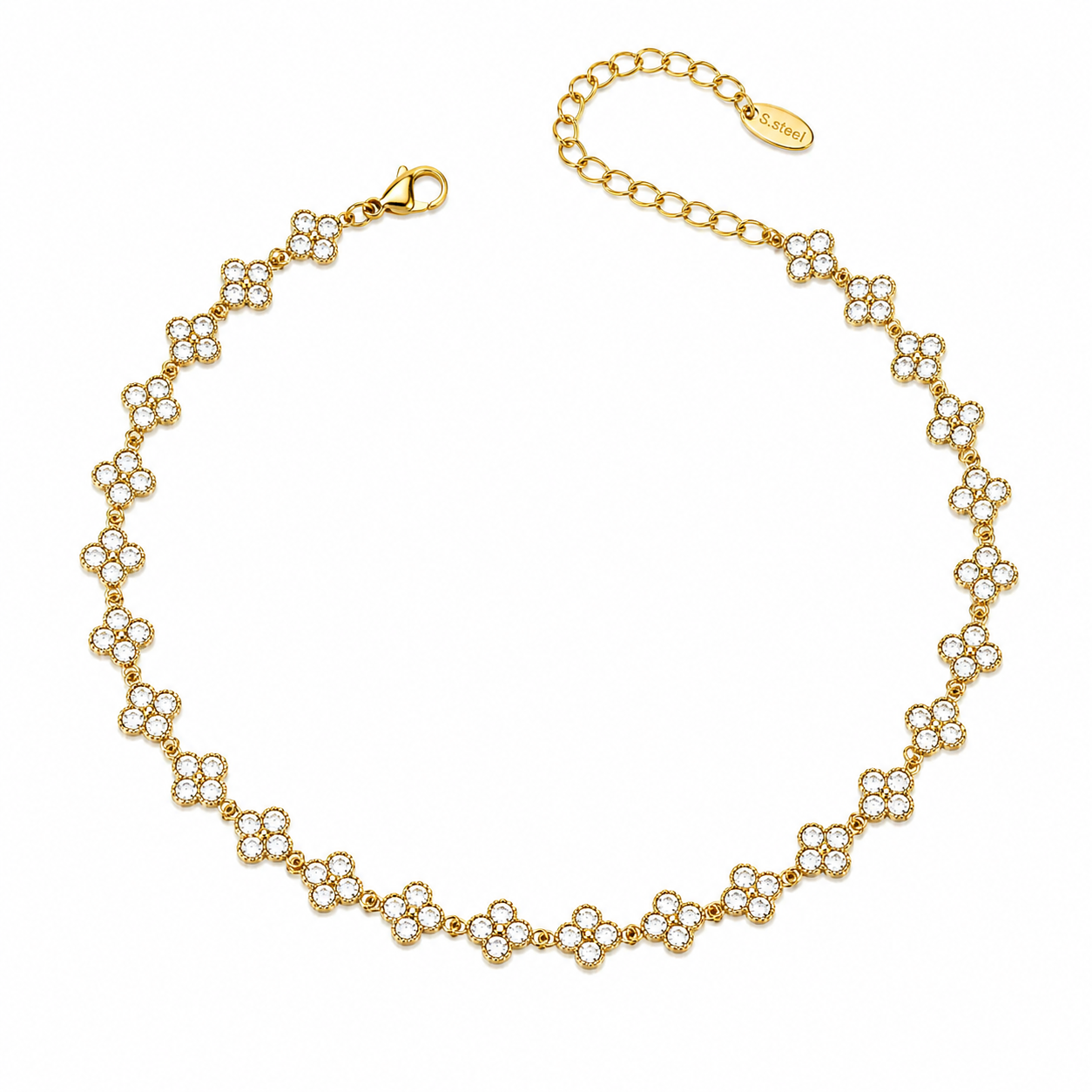 Tlellix tal-Għożża Abjad | Floral Zircon Necklace