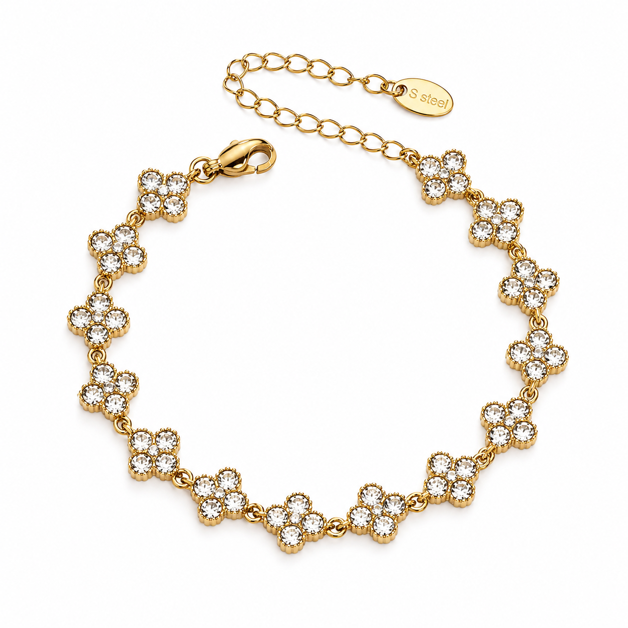 Tlellix tal-Għożża Abjad | Floral Zircon Bracelet