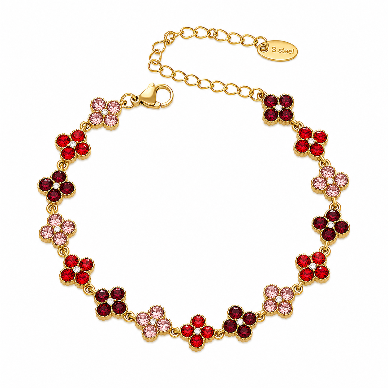 Tlellix tal-Għożża Aħmar | Floral Zircon Bracelet