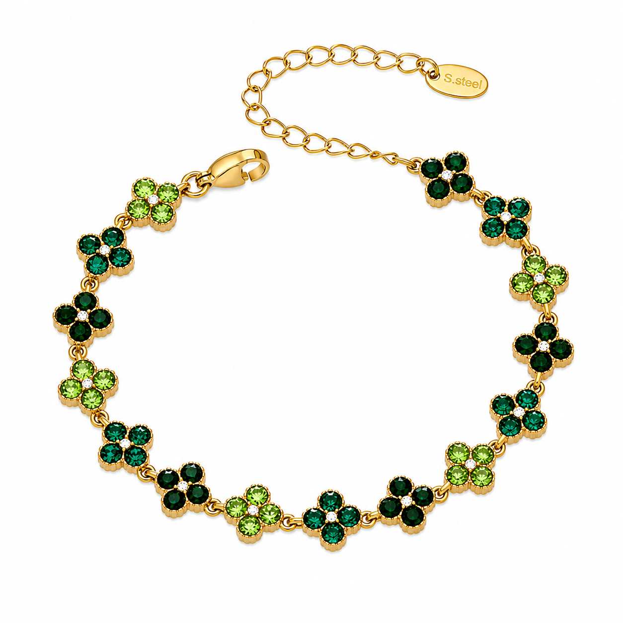 Tlellix tal-Għożża Aħdar | Floral Zircon Bracelet