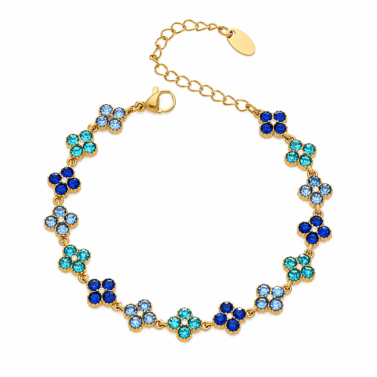 Tlellix tal-Għożża Blu | Floral Zircon Bracelet