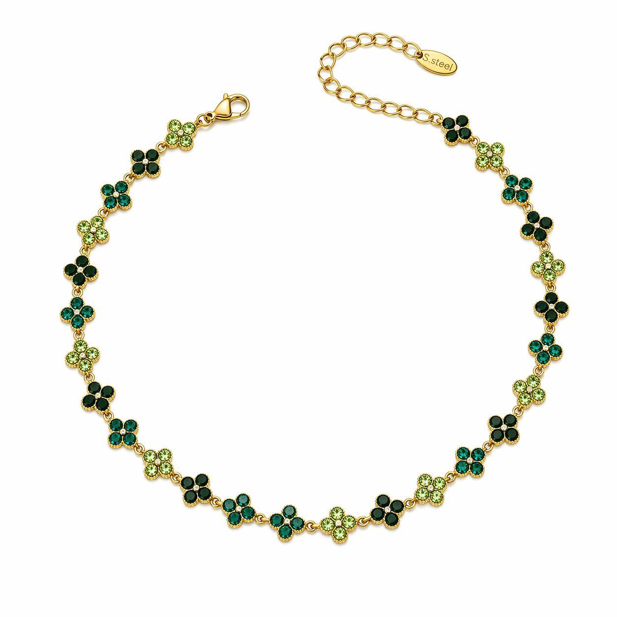 Tlellix tal-Għożża Aħdar | Floral Zircon Necklace