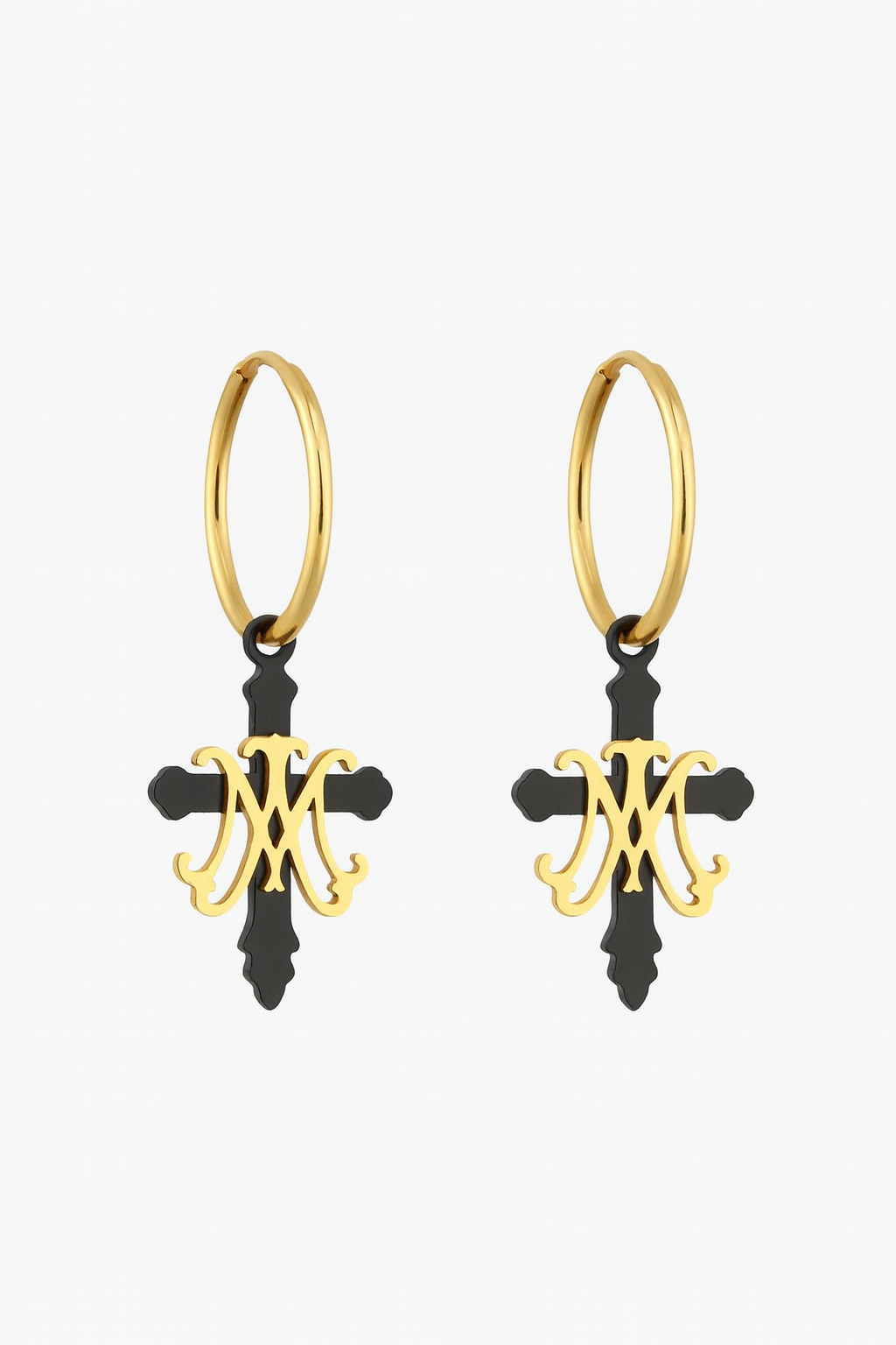 Pompea Cross Hoops Earrings