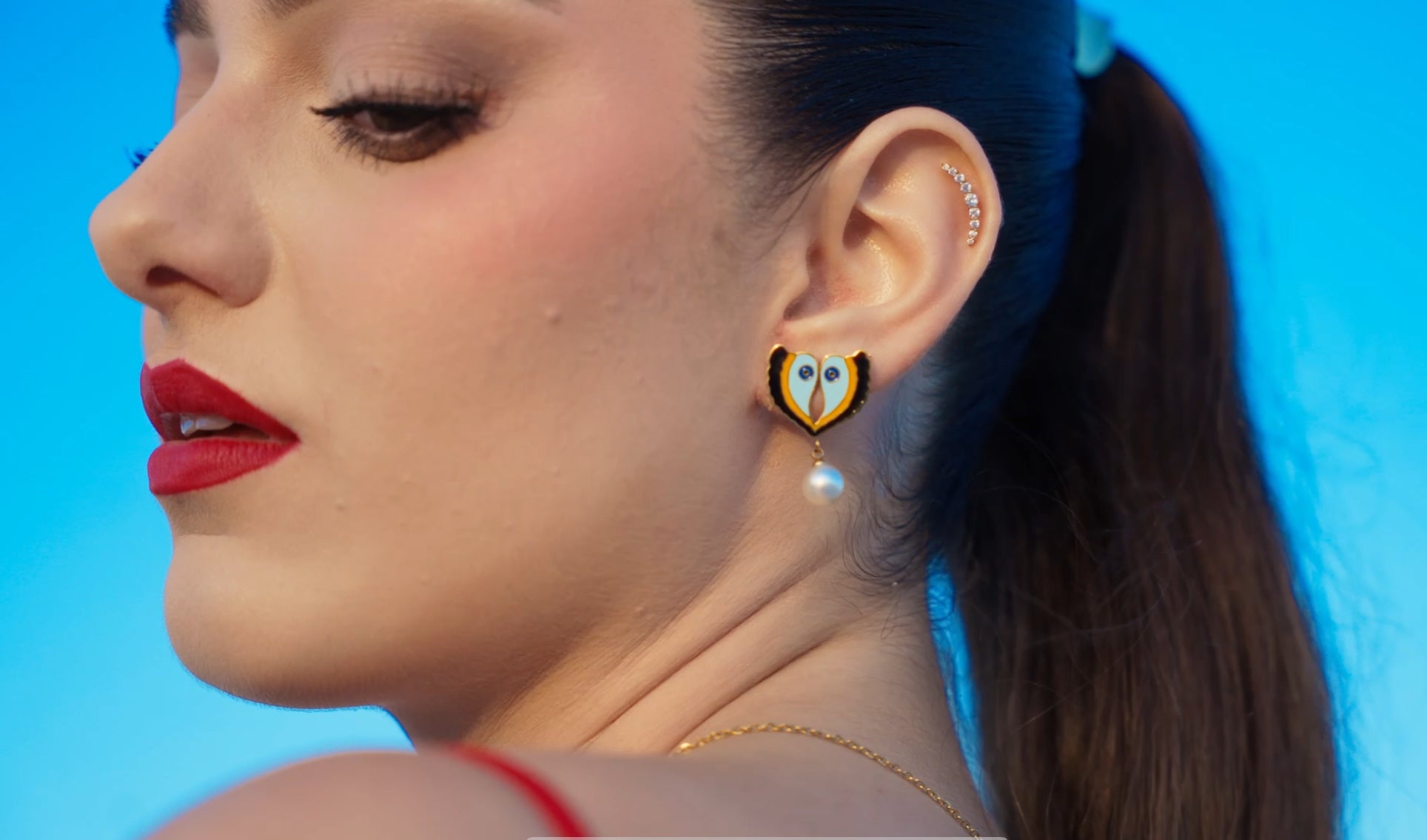 Luzzu Eye Earrings Pearl
