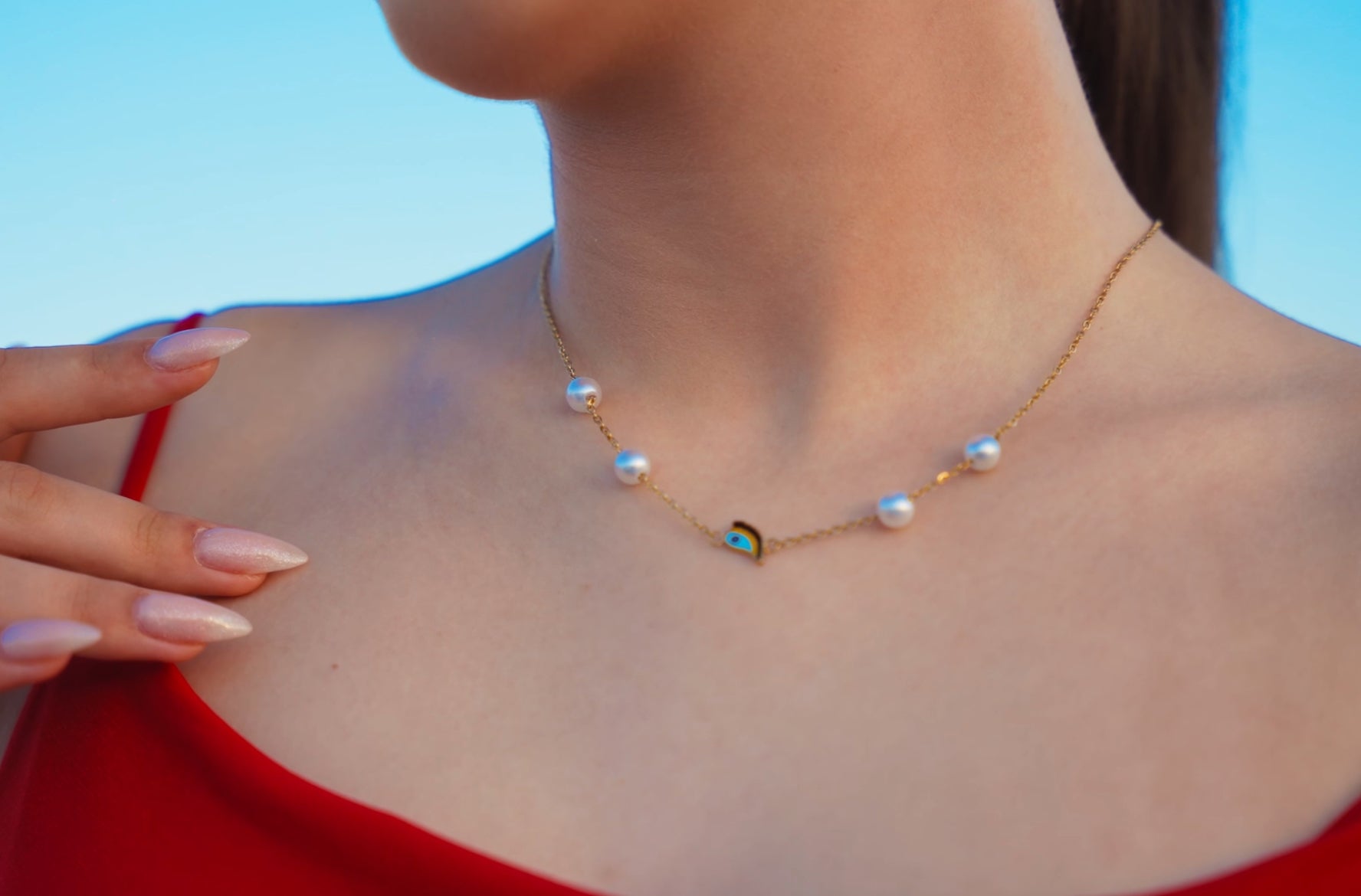 Eye Luzzu Pearl Necklace