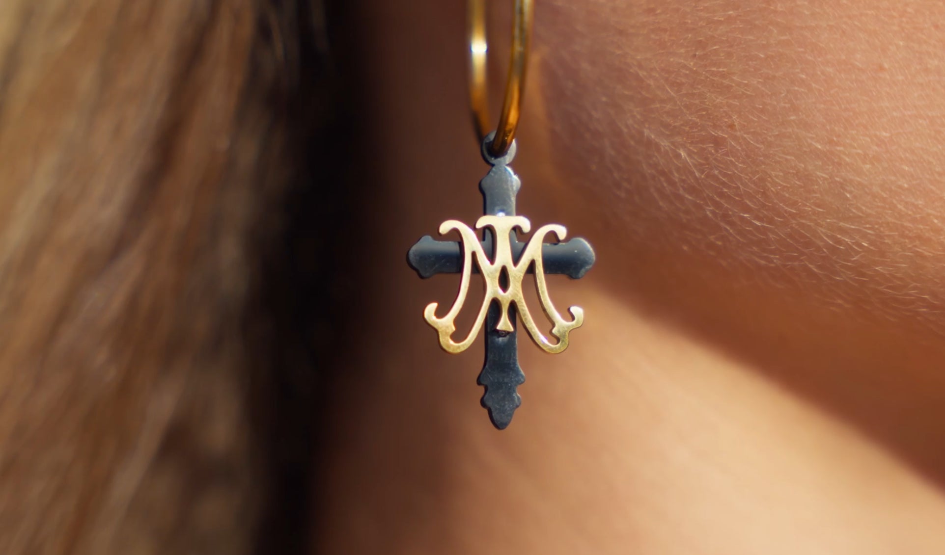 Pompea Cross Hoops Earrings